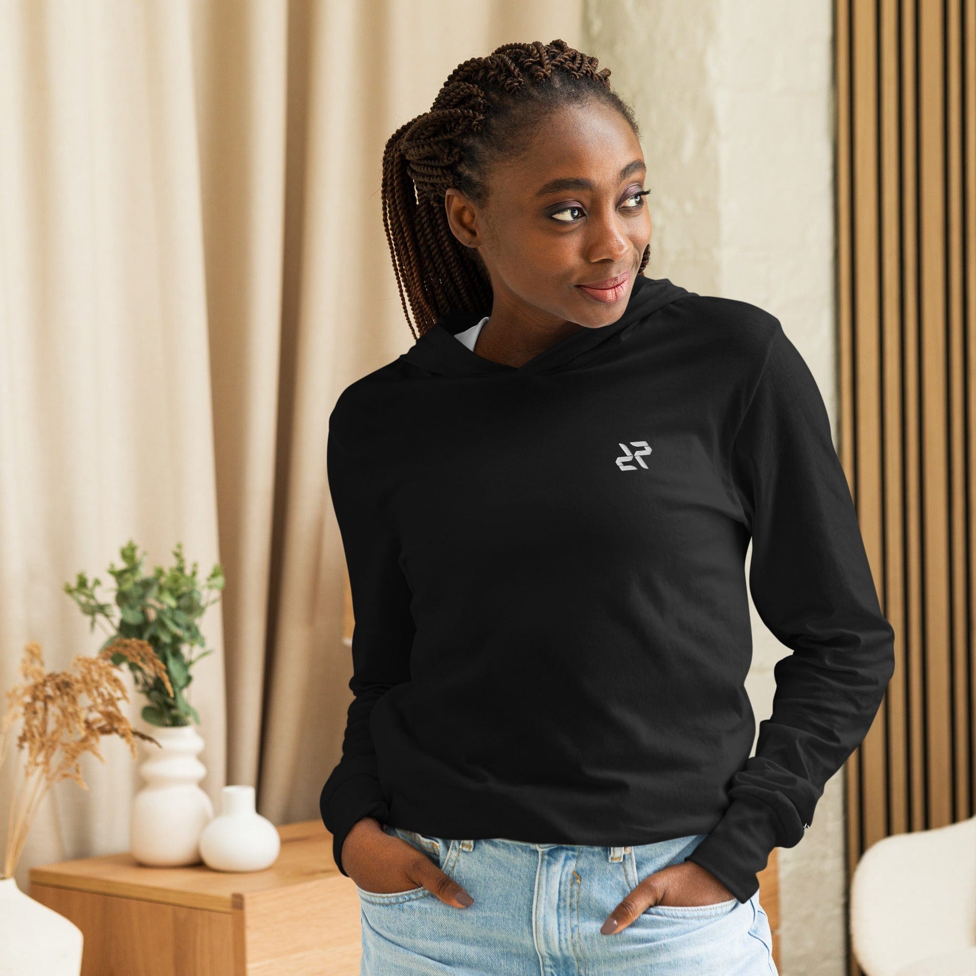 Unisex Hooded Long - Sleeve Tee – Activewear - Black - RARP - ID Fitness