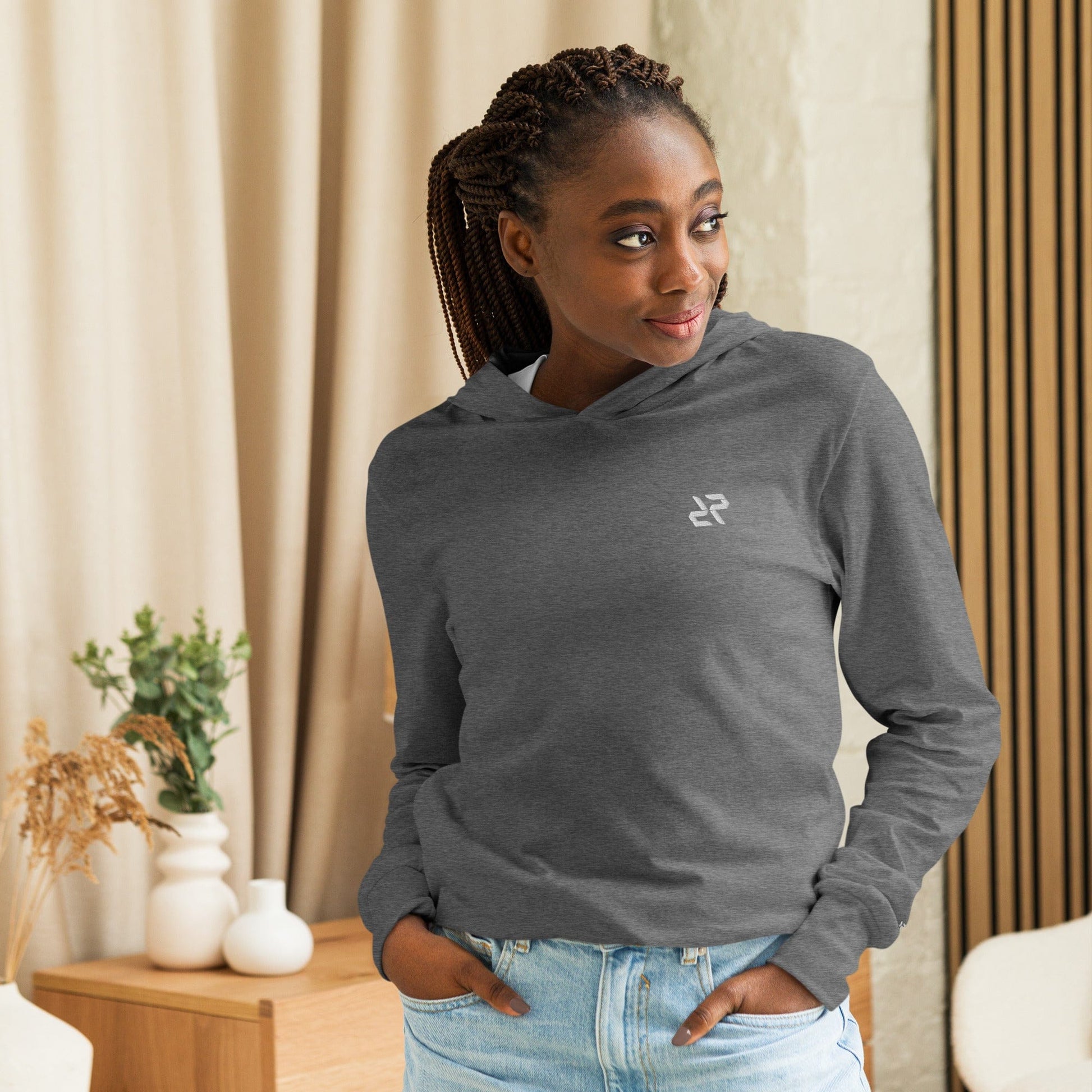 Unisex Hooded Long - Sleeve Tee – Activewear - Grey Triblend - RARP - ID Fitness