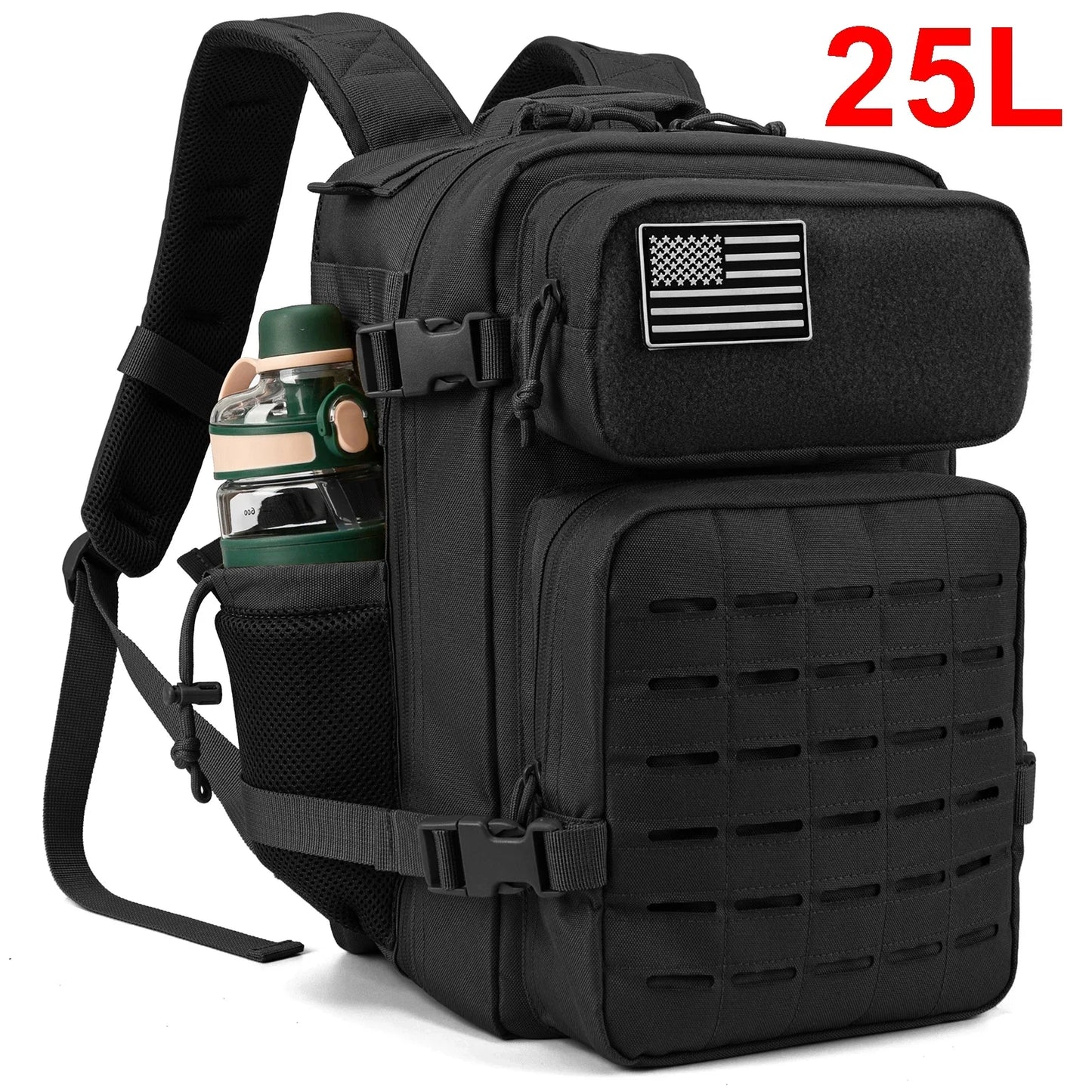 QT&QY 25L/45L Tactical Backpack for Men and Women Outdoor Survival Bug Out Bag Small School Rucksack Hking with Bottle Holder RARP-ID Fitness