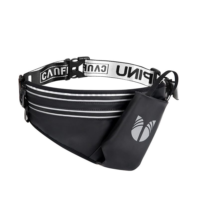 Water Bottle Waist Bag – Hands - Free Hydration for Running & Outdoor Fitness - Black - RARP - ID Fitness