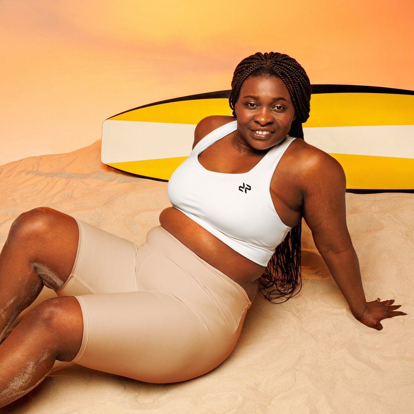 White Compression Sports Bra – Clean, Classic Performance Support - RARP - ID Fitness