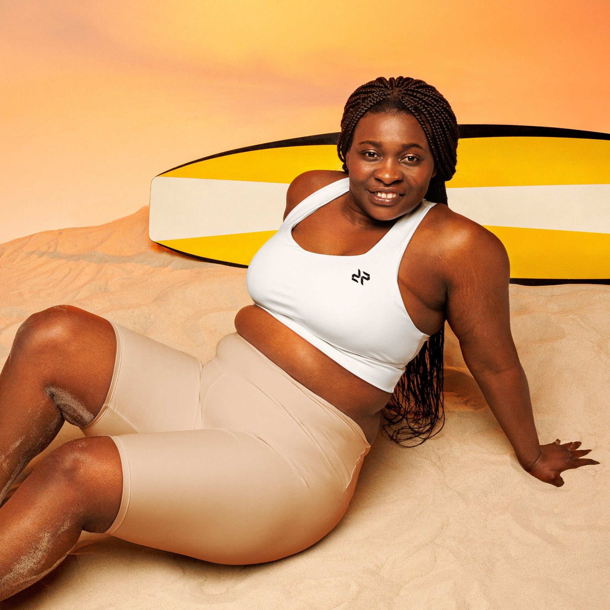 White Compression Sports Bra – Clean, Classic Performance Support - RARP - ID Fitness